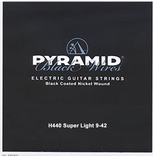 Pyramid Black Wires Coated Electric Guitar Strings H440 Super Light 9-42