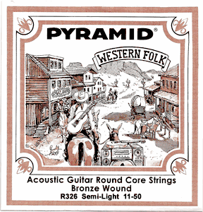 Pyramid Phosphor Bronze Round Core Acoustic Guitar Strings R326 Semi-Light 11-50