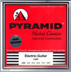 Pyramid Pure Nickel Wound Classics HAND POLISHED Round Core Electric Guitar Strings P450 Light 9-42