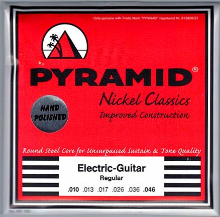 Pyramid Pure Nickel Wound Classics HAND POLISHED Round Core Electric Guitar Strings P451 Regular 10-46