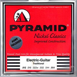 Pyramid Pure Nickel Wound Classics HAND POLISHED Round Core Electric Guitar Strings P454 Traditional 12-54
