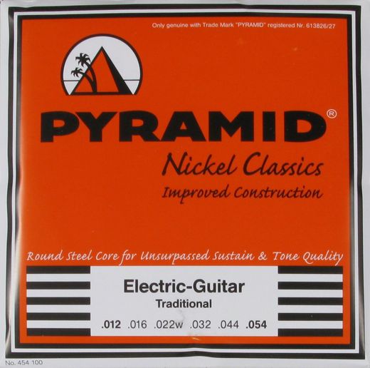 Pyramid Pure Nickel Wound Classics Round Core Electric Guitar Strings R454 Traditional 12-54