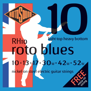 Rotosound Handmade Nickel Electric Guitar Strings RH10 Blue 10-52