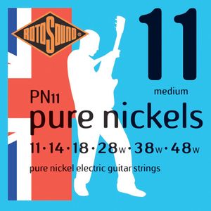 Rotosound Handmade Pure Nickel Electric Guitar Strings PN11 Medium 11-48