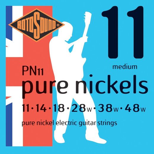 Rotosound Handmade Pure Nickel Electric Guitar Strings PN11 Medium 11-48