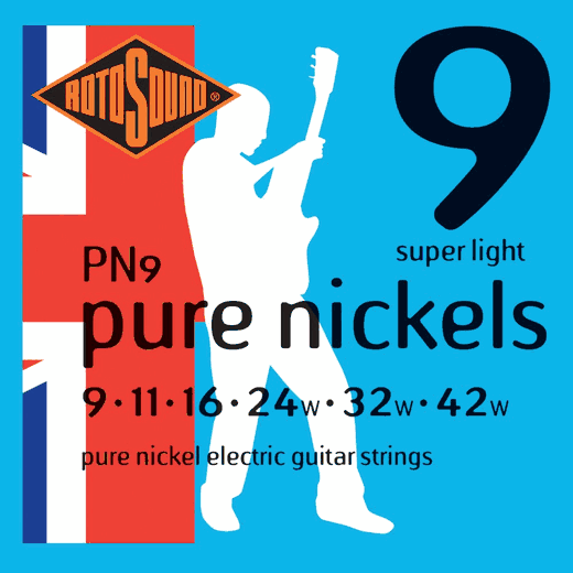 Rotosound Handmade Pure Nickel Electric Guitar Strings PN9 Extra Light 9-42