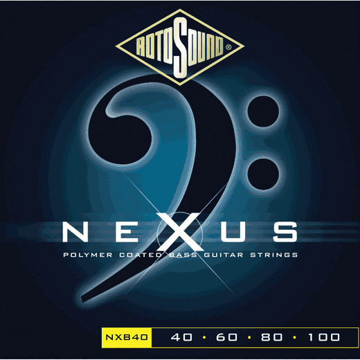 Rotosound Nexus Black Polymer Coated Bass Guitar Strings NXB40 40-100