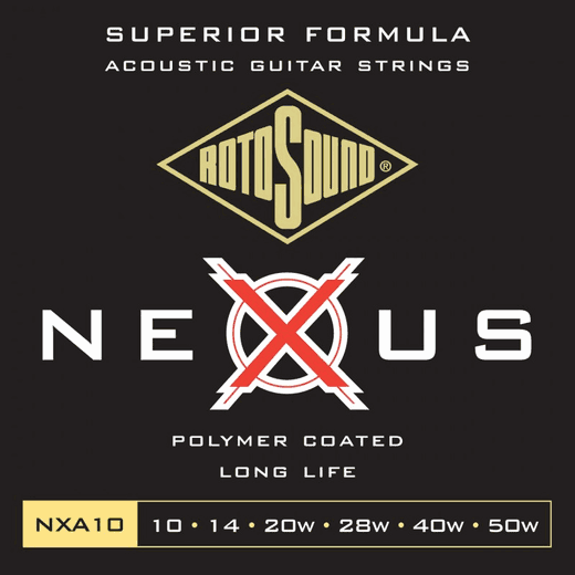 Rotosound Nexus Clear Polymer Coated Acoustic Strings NXA10 Extra Light 10-50