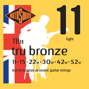 Rotosound Tru Bronze 80/20 Bronze Acoustic Guitar Strings TB11 11-52 Tru Bronze