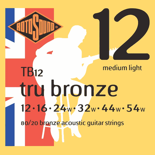 Rotosound Tru Bronze 80/20 Bronze Acoustic Guitar Strings TB12 12-54 Tru Bronze