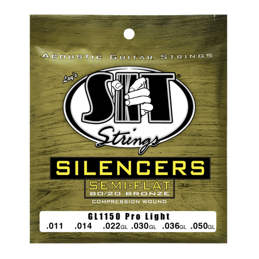SIT Silencer 80/20 Bronze Inverse Wound Acoustic Guitar Strings GL1150 Pro Light 11-50