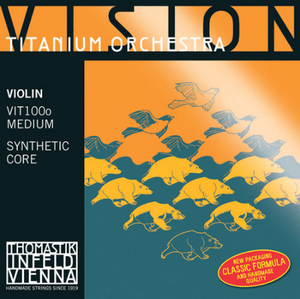 Thomastik-Infeld Titanium Vision Synthetic Core 4/4 Violin Strings VIT100o Titanium Orchestra