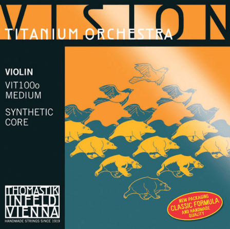 Thomastik-Infeld Titanium Vision Synthetic Core 4/4 Violin Strings VIT100o Titanium Orchestra