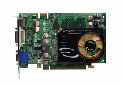 01G-P2-N795 EVGA nVIDIA GeForce 8600GT 1GB 128-Bit GDDR2 PCI Express x16 DVI/ D-Sub/ HDTV/ S-Video Out/ HDCP Ready/ SLI Support Video Graphics Card