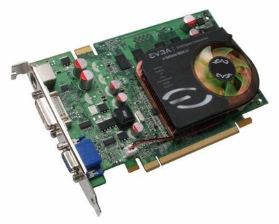 01G-P2-N795-K1 EVGA GeForce 8600GT 1GB 128-Bit GDDR2 PCI Express x16 HDCP Ready/ SLI Support Video Graphics Card
