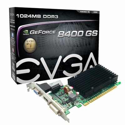 01G-P3-1303-R1 EVGA e-GeForce 8400 GS 1GB 64-Bit DDR3 PCI Express 2.0 x16 DVI/ HDMI/ VGA Video Graphics Card