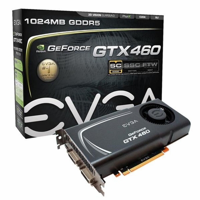 01GP31373K2 EVGA GeForce GTX 460 SuperClocked EE (External Exhaust) 1GB 256-Bit GDDR5 PCI Express 2.0 x16 Dual DVI/ mini HDMI Video Graphics Card