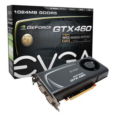 01GP31373KT EVGA GeForce GTX 460 SuperClocked EE (External Exhaust) 1GB 256-Bit GDDR5 PCI Express 2.0 x16 Dual DVI/ mini HDMI Video Graphics Card