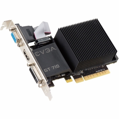 02G-P3-2712-KR EVGA GeForce GT 710 Graphic Card 954 MHz Core 2GB DDR3 SDRAM PCI Express 2.0 x16 Dual Slot Space Required