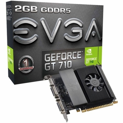 02G-P3-3717-KR EVGA GeForce GT 710 Graphic Card 2GB GDDR5 Single Slot Space Required 64 bit Bus Width PC