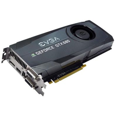 02G-P4-2680-D3 EVGA GeForce GTX 680 2GB GDDR5 256-bit PCI Express 3.0 x16 Dual-Link DVI Supported/ HDMI/ DisplayPort HDCP Ready SLI Supported Video Graphics Card