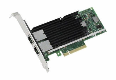03DFV8 Dell Dual-Ports RJ-45 10Gbps 10GBase-T 10 Gigabit Ethernet PCI Express 2.1 x8 Converged Network Adapter by Intel