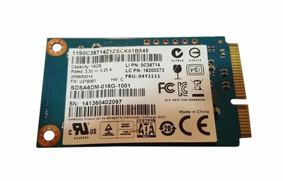 04Y2111 Lenovo 16GB MLC SATA 6Gbps mSATA Internal Solid State Drive (SSD)
