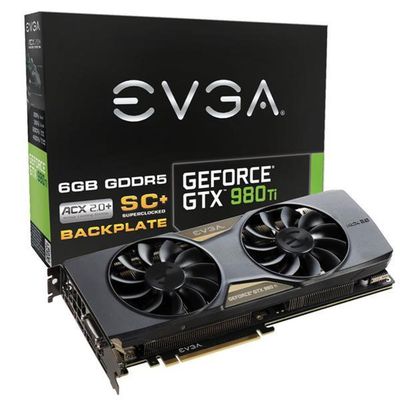 06G-P4-4995-L1 EVGA GeForce GTX 980 Ti Superclocked+ ACX 2.0+ 6GB GDDR5 384-bit PCI Express 3.0 DVI-I/ HDMI/ 3x DisplayPort Video Graphics Card