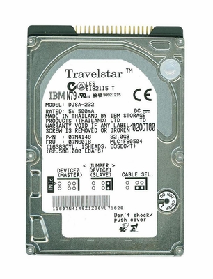 07N6018 IBM Travelstar 32GH 32GB 5400RPM ATA-66 2MB Cache 2.5-inch Internal Hard Drive