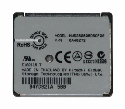 0A40272 Hitachi Microdrive 3K6 6GB 3600RPM CompactFlash (CF+) Type II 128KB Cache 1-inch Internal Hard Drive