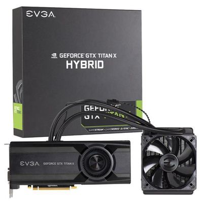 12G-P4-1999-AR EVGA GeForce GTX TITAN X Hybrid 12GB 384-bit GDDR5 PCI Express 3.0 x16 DVI-I/ HDMI/ 3x DisplayPort Video Graphics Card