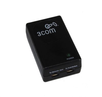 3CNJPSE 3Com Single Port 802.3AF Network Jack Power Over Ethernet (PoE) Midspan Solution