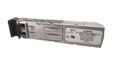 3CSFP91-B2 3Com 1Gbps 1000Base-SX Multi-mode Fiber 500m 850nm Duplex LC Connector SFP Transceiver Module