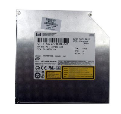 407094-6C0 HP 8x DVD+R/RW Super Multi Double-Layer Dual Format LightScribe IDE Optical Drive for HP Pavilion DV2000/9000/8000 Series Notebook