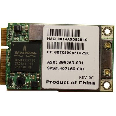 407160R-001 HP Mini PCI-Express 54G WiFi 802.11b/g High-Speed Embedded Wireless LAN (WLAN) Network Interface Card for DV6000 Series Notebooks