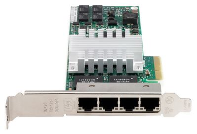436431-001 HP Quad-Ports RJ-45 1Gbps 10Base-T/100Base-TX/1000Base-T Gigabit Ethernet PCI Express x4 Low Profile Server Network Adapter