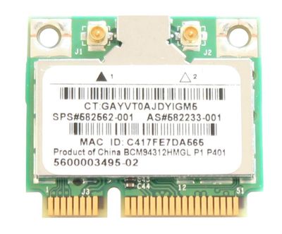 582562-001 HP Broadcom 4312 54Mbps 2.4GHz IEEE 802.11a/b/g Mini PCI Express WLAN Wireless Network Card
