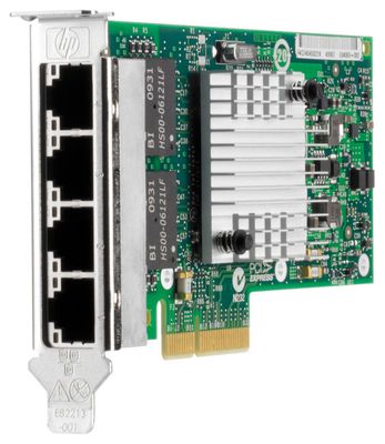 593722R-B21 HP Quad-Ports RJ-45 1Gbps 10Base-T/100Base-TX/1000Base-T Gigabit Ethernet PCI Express 2.0 x4 Server Network Adapter