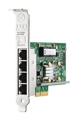616010-001 HP Quad-Ports RJ-45 1Gbps 10Base-T/100Base-TX/1000Base-T Gigabit Ethernet PCI Express 2.1 x4 Network Adapter