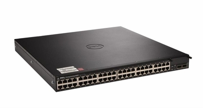 8KHT1 Dell PowerConnect 8164F 48-Ports 10Gb SFP+ (10Gb/1Gb) ports + dual QSFP+ 40GbE