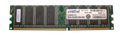 CT12864Z335 Crucial 1GB PC2700 DDR-333MHz non-ECC Unbuffered CL2.5 184-Pin DIMM Memory Module