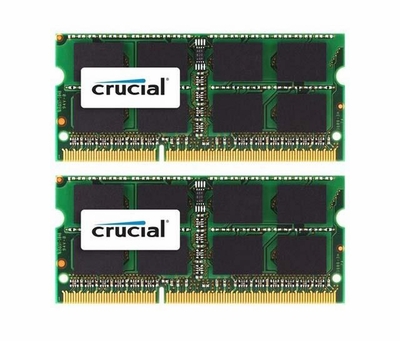 CT2K2G3S1339M Crucial 4GB Kit (2 X 2GB) PC3-10600 DDR3-1333MHz non-ECC Unbuffered CL9 204-Pin SoDimm Memory