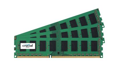 CT3KIT51264BD160B Crucial 12GB Kit (3 X 4GB) PC3-12800 DDR3-1600MHz non-ECC Unbuffered CL11 240-Pin DIMM 1.35V Low Voltage Memory