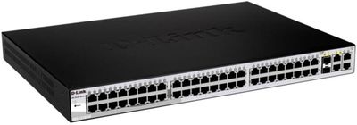 DES-1210-52 D-Link Web Smart 48-Ports 10/100 Switch with (2) 10/ 100/ 1000Base-T Ports and 2 Combo SFP Slots