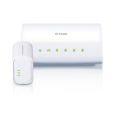 DHP-348AV D-Link PowerLine AV 4-Port Switch Mini Kit 4 x Network (RJ-45) 200 Mbps Powerline HomePlug AV Fast Ethernet