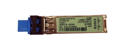 DWDM-SFP-5172 Cisco 1Gbps 1000Base-DWDM Single-mode Fiber 80km 1551.72nm Duplex LC Connector SFP Transceiver Module