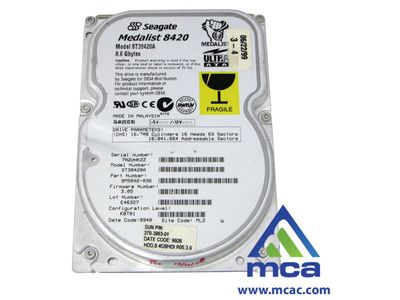 Oracle Sun Part Number: (370-3863)  Sun FRUDISK DRIVE8.4GB Transferred to SSL 6-Aug-2001 *