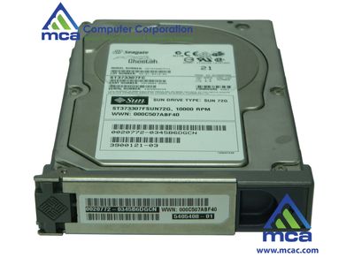 Oracle Sun Part Number: (390-0121)  Sun Seagate ST373307FC ST373307FSUN72G 73.4GB - 10000 RPM - FC-AL Disk