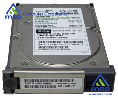 Oracle Sun Part Number: (390-0165)  Sun Seagate ST373207FC ST373207FSUN72G 73.4GB - 10000 RPM - FC-AL Disk