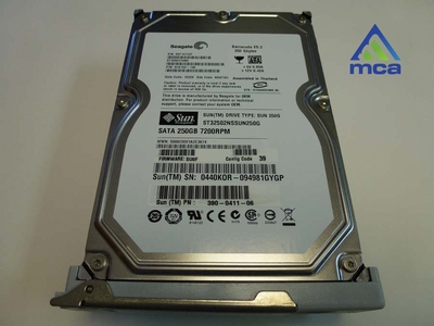 Oracle Sun Part Number: (390-0411)  Sun Seagate ST3250310NS [ST32502NSSUN250G](250GB - 7200 RPM - SATA Disk), RoHS:Y